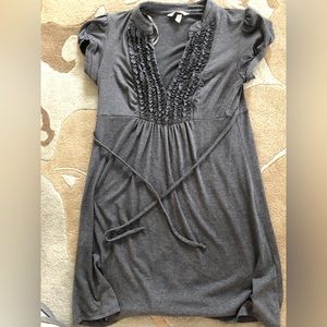 Speechless gray cotton summer dress with tie